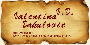 Valentina Dakulović vizit kartica